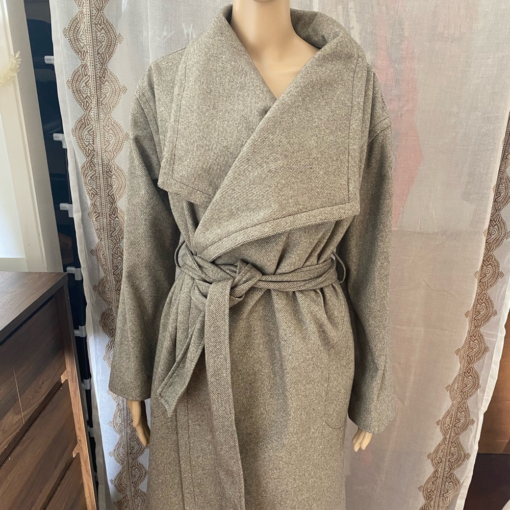 Knit wrap coat